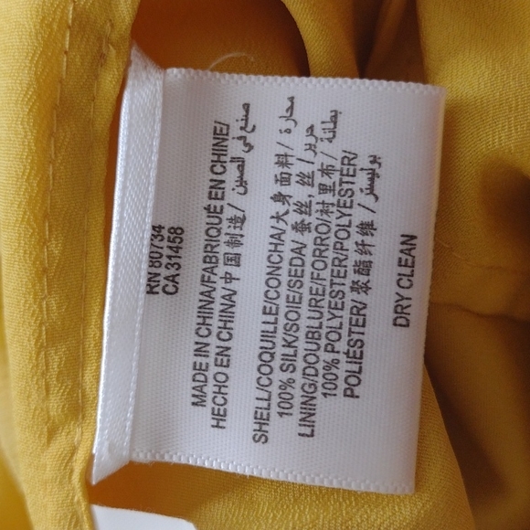 BCBG midi canary yellow dress 100% silk - Picture 8 of 8